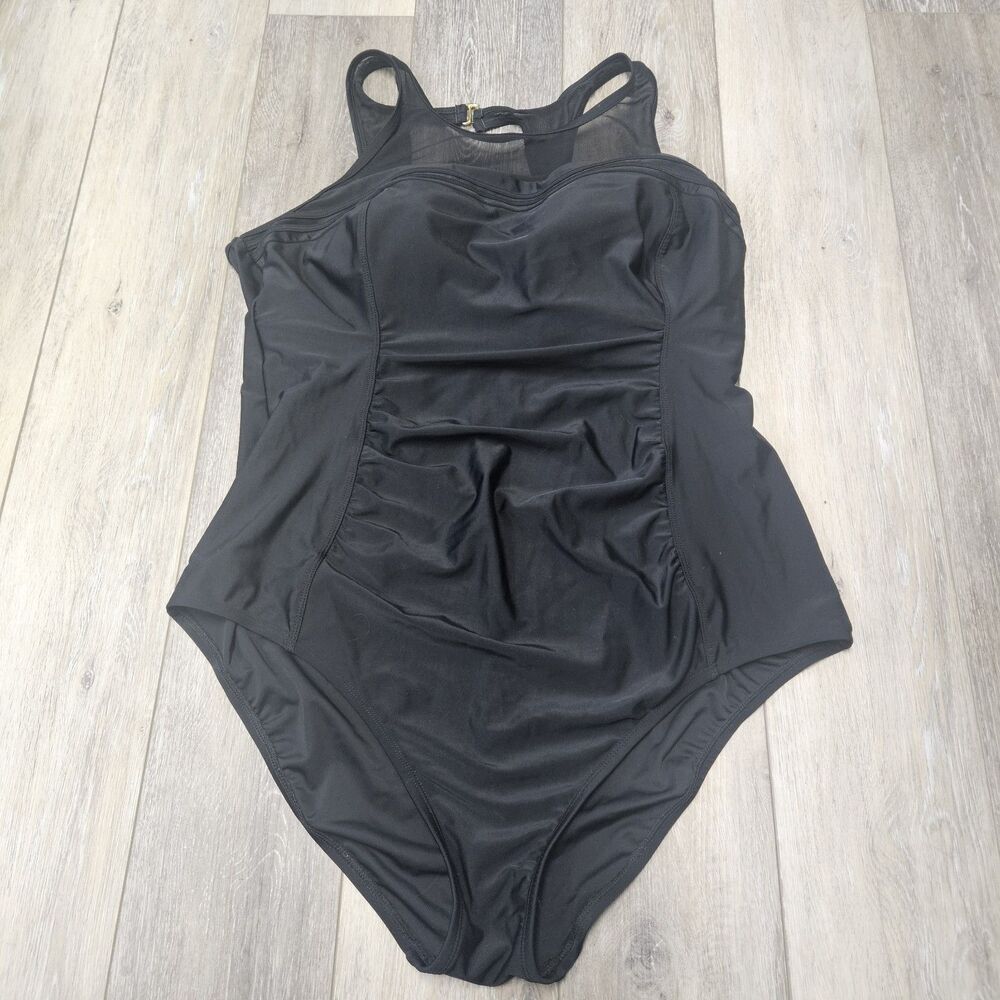 Krista Shape Solutions Slimming One Piece Black Swimsuit Women's 24 Plus 3X
